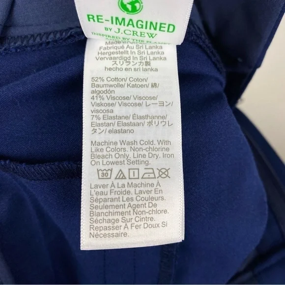 J. Crew Kelsey Flare Cropped Stretch Trouser Pants Navy Size 0/XS NWT - Picture 9 of 9